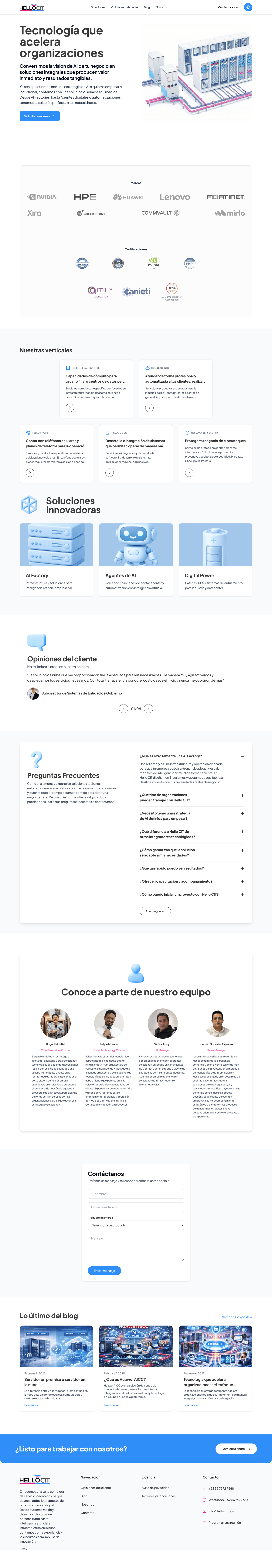 The five Hello service verticals rendered as a grid, each linking to its own detail page.